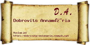 Dobrovits Annamária névjegykártya